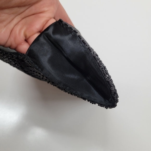 Vintage JEM Hand Made Sequin Beaded Envelope Clutch 1960s Retro Formal Black Eve - Picture 13 of 17